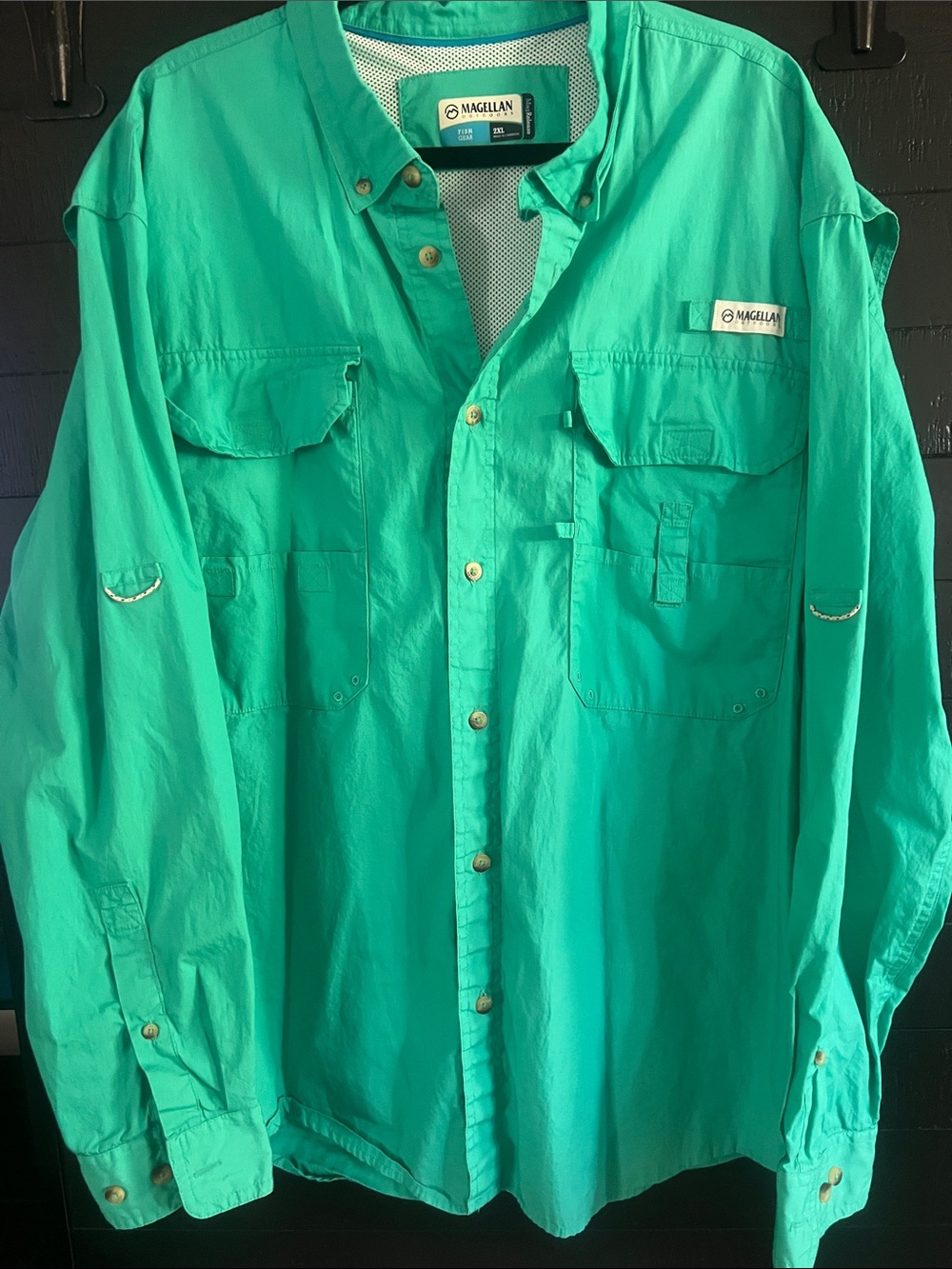 Magellan Outdoors Men's Bright Teal Lightweight Fishing Shirt